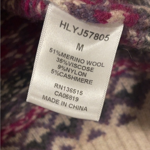NWOT Harper Lane Logan Fairisle Sweater Medium Merino Wool - Picture 5 of 5
